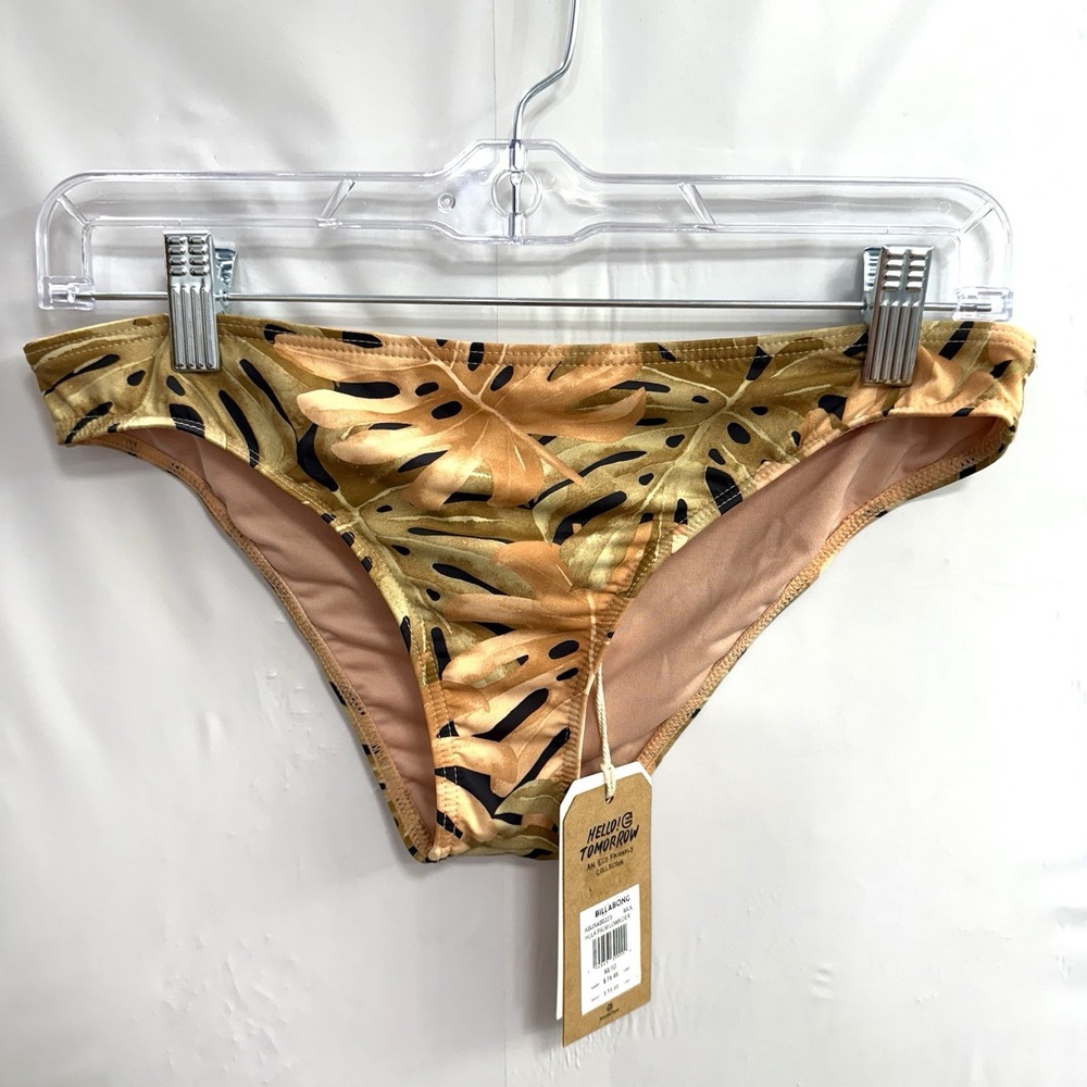 New Billabong Women's Floral Lowrider Bikini Bottom Multi Hula Palm Size Medium